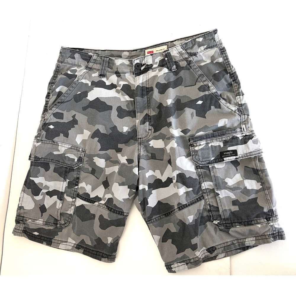 Camo Cargo Utility Shorts Gorpcore Y2K Tactical Military Relaxed Fit Mens 36